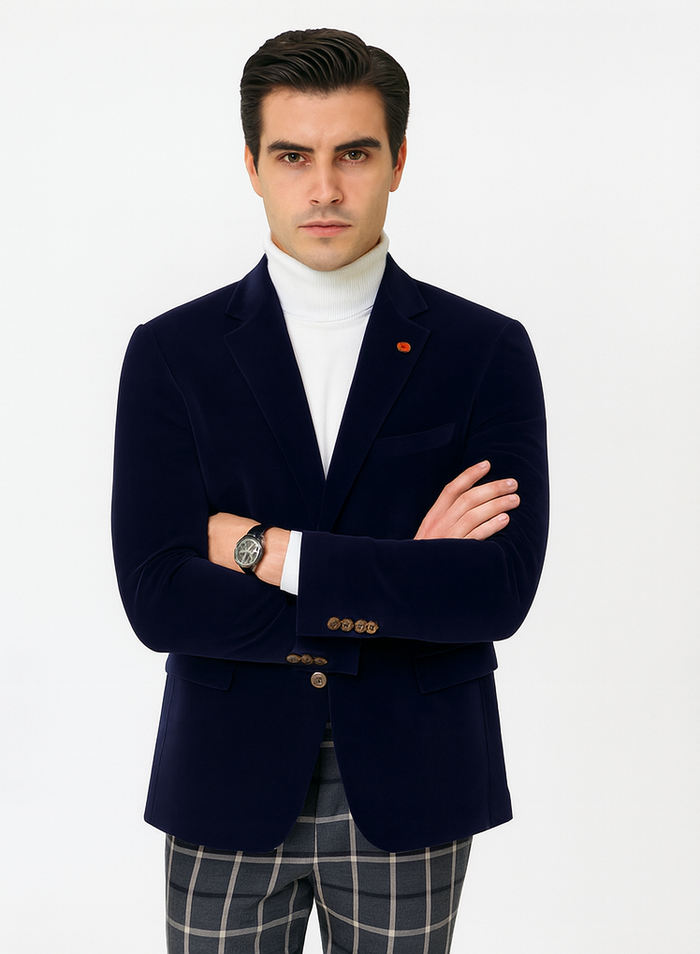 Mens Blazer Navy - Image 5