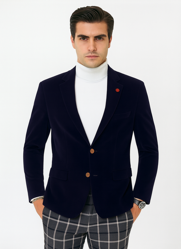 Mens Blazer Navy - Image 7