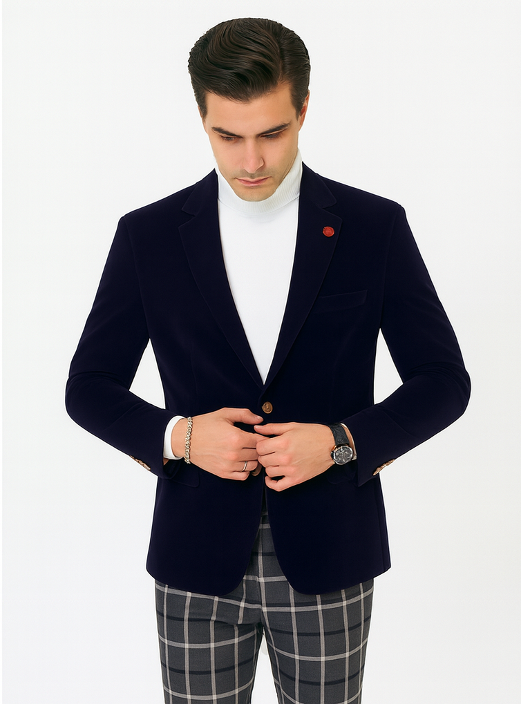Mens Blazer Navy - Image 8