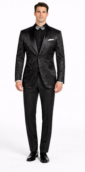 Mens Blazer - Paisley Sport Coat - Black Prom Tuxedo Dinner Jacket Blazer