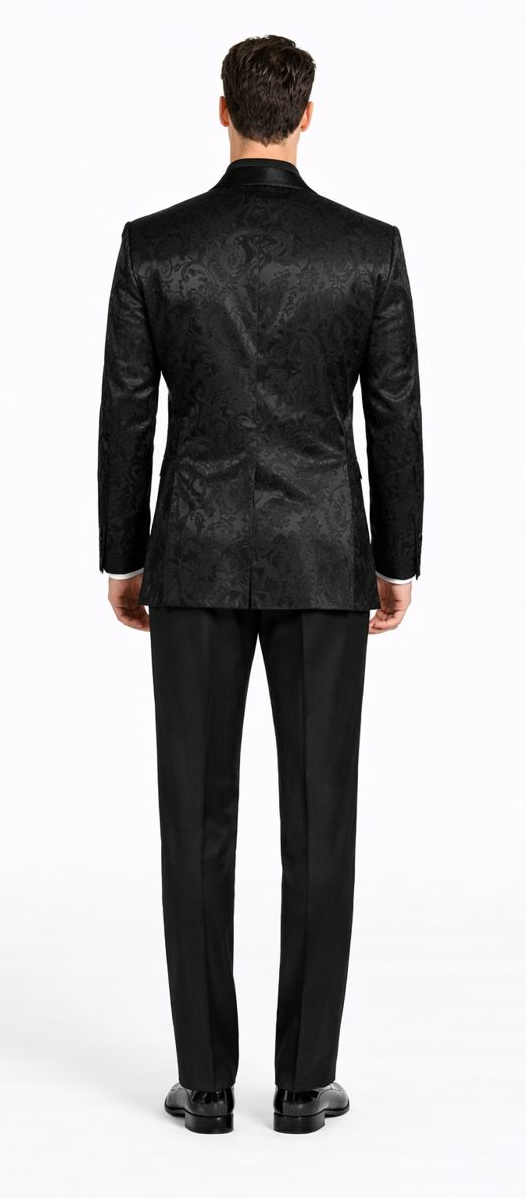 Mens Blazer - Paisley Sport Coat - Black Prom Tuxedo Dinner Jacket Blazer - Image 2