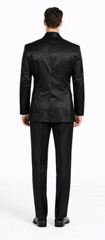 Mens Blazer - Paisley Sport Coat - Black Prom Tuxedo Dinner Jacket Blazer - Image 2
