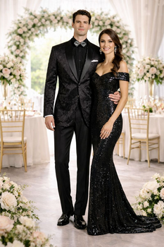 Mens Blazer - Paisley Sport Coat - Black Prom Tuxedo Dinner Jacket Blazer - Image 6