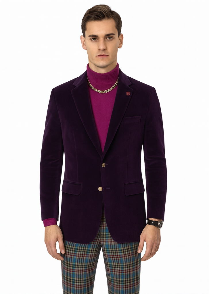 Mens Blazer Plum