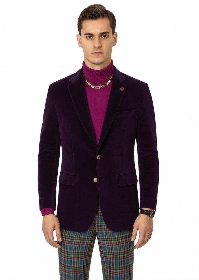 Mens Blazer Plum