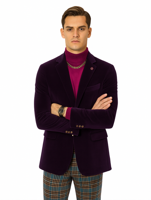 Mens Blazer Plum