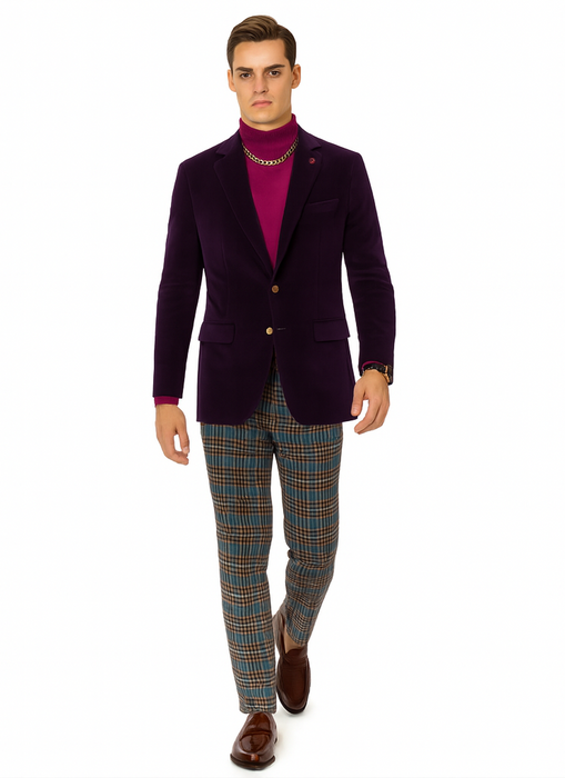 Mens Blazer Plum