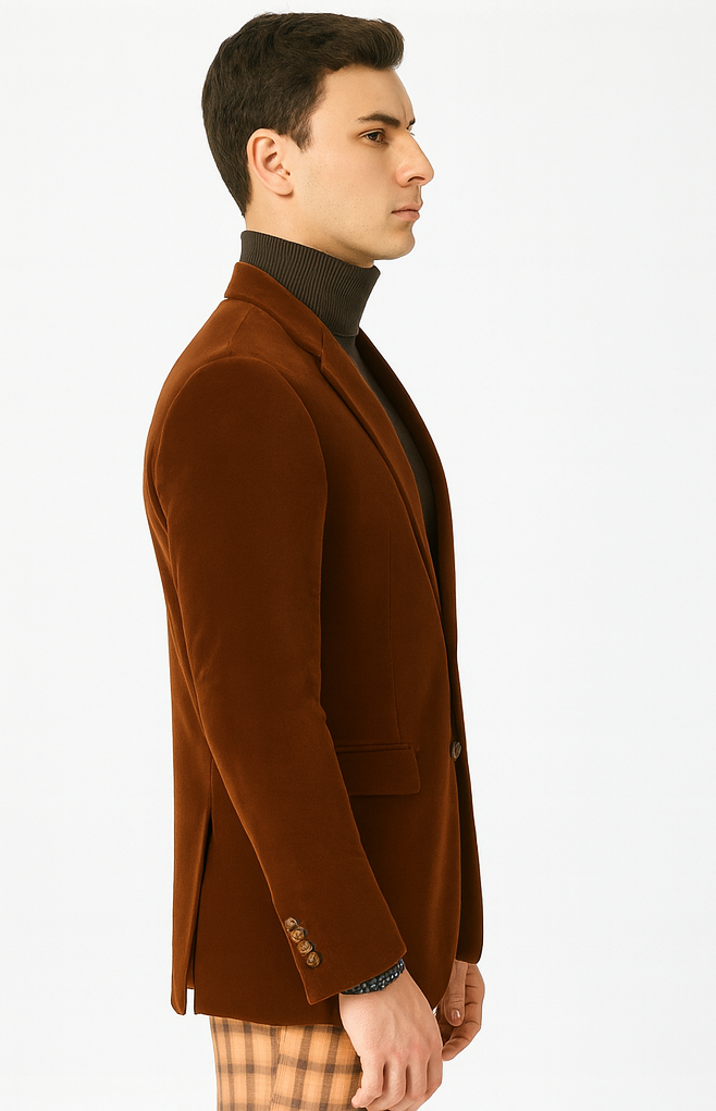 Mens Blazer Rust - Image 3