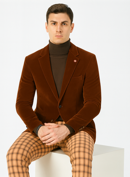 Mens Blazer Rust - Image 4