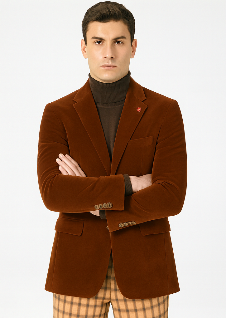 Mens Blazer Rust - Image 5