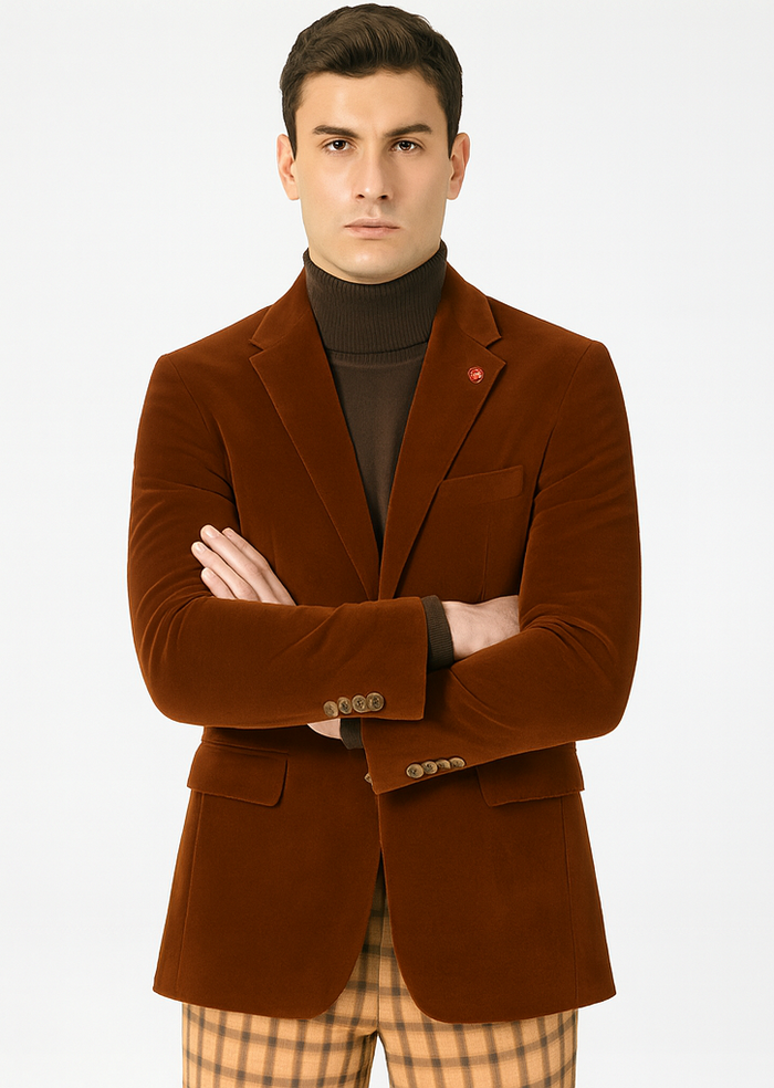 Mens Blazer Rust - Image 5