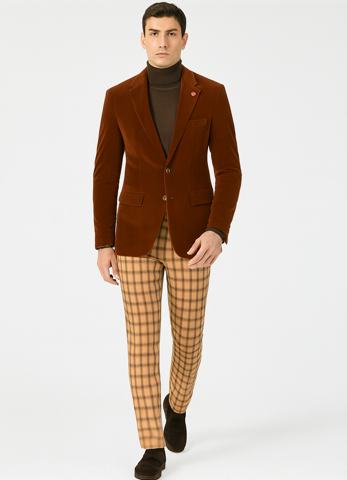 Mens Blazer Rust - Image 6