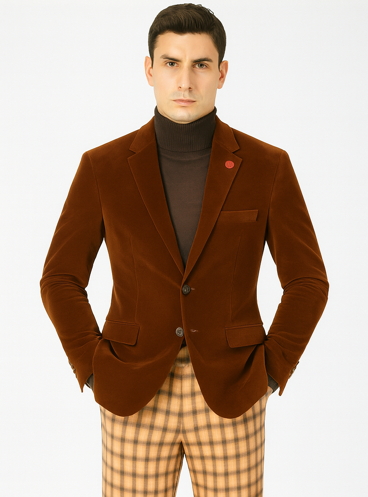 Mens Blazer Rust - Image 7