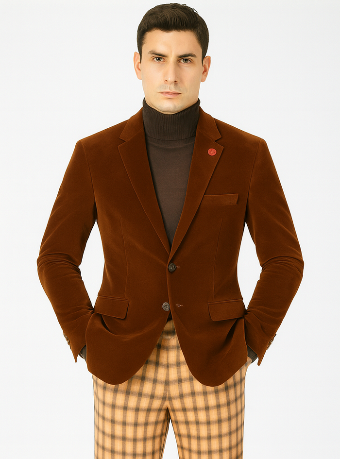 Mens Blazer Rust - Image 7