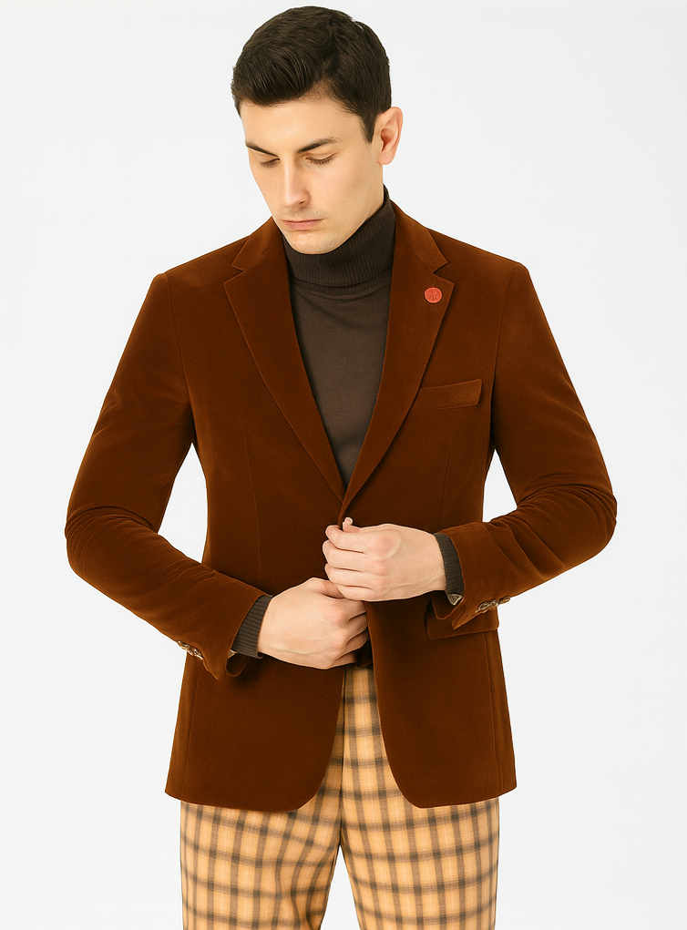 Mens Blazer Rust - Image 8