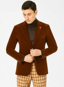 Mens Blazer Rust - Image 8