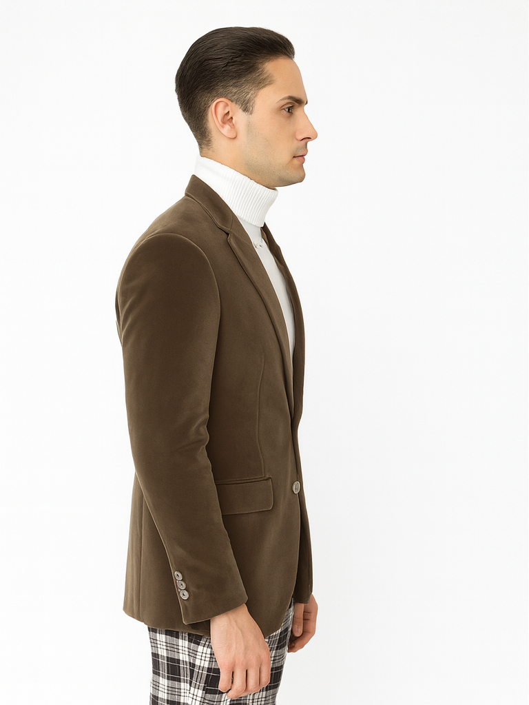 Mens Blazer Taupe - Image 4