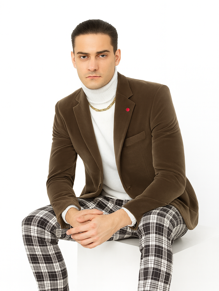 Mens Blazer Taupe - Image 5