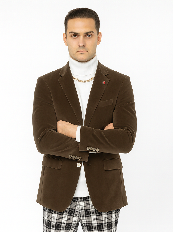 Mens Blazer Taupe - Image 6