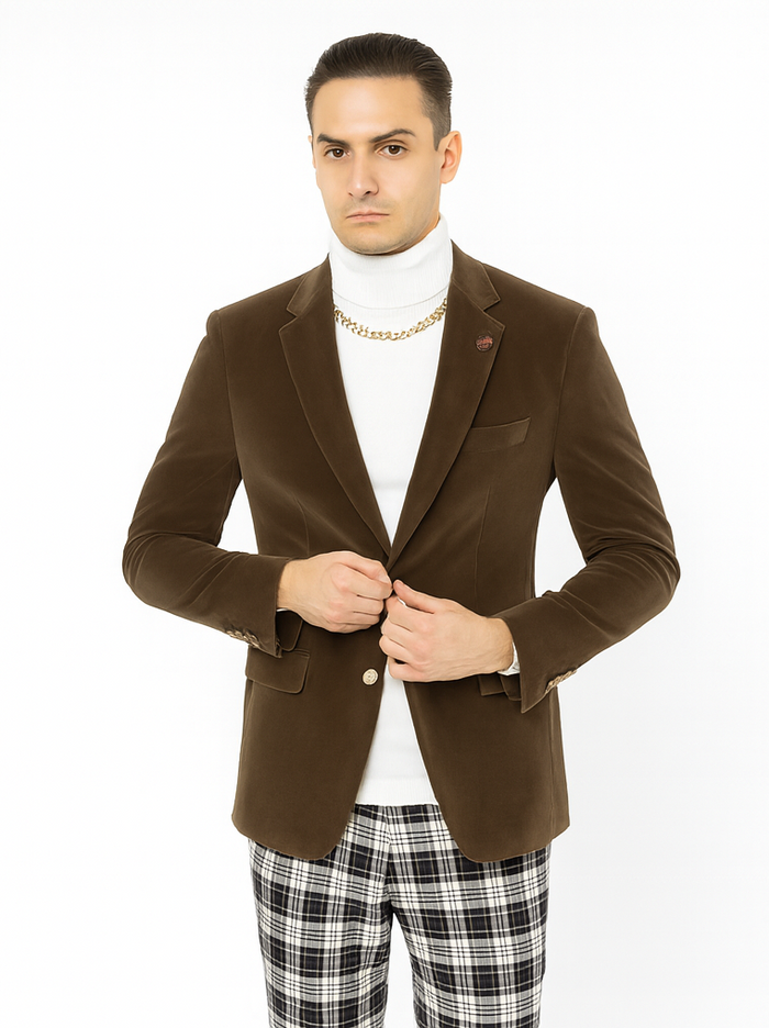 Mens Blazer Taupe - Image 9