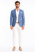 Men'S Blue One Chest Pocket Beach Weddings Attire Suit