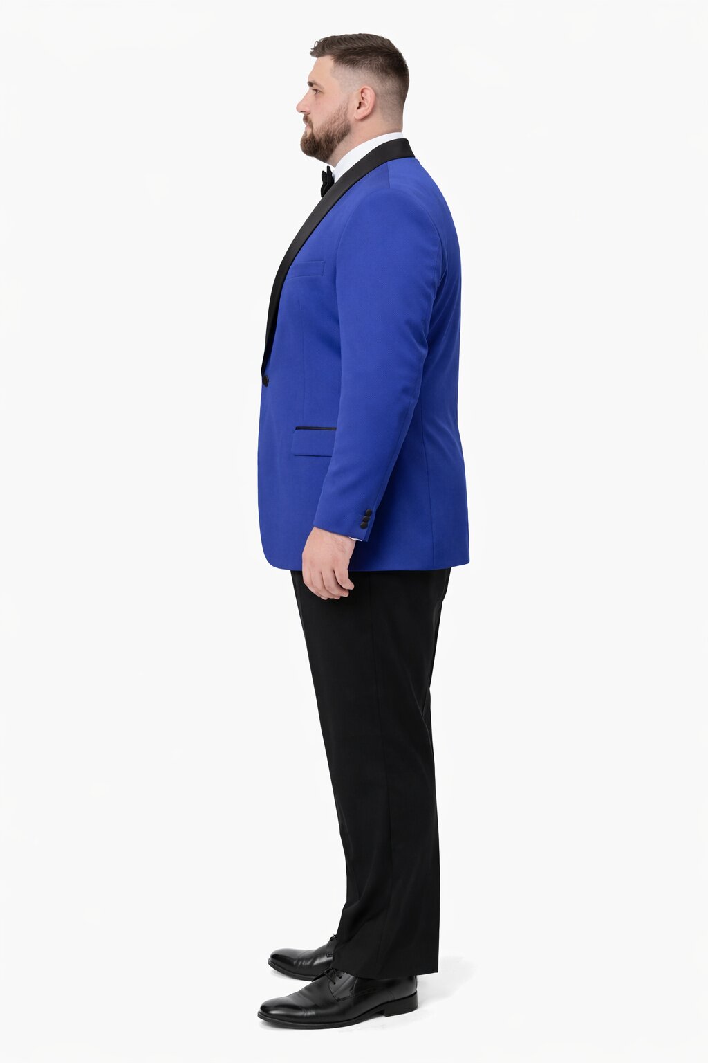 Mens Big and Tall Blazer - Blue Plus Size Tuxedo Jacket - Image 3