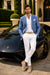 Men'S Blue One Chest Pocket Beach Weddings Attire Suit