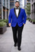 Mens Big and Tall Blazer - Blue Plus Size Tuxedo Jacket