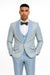 2026 Prom Special Blue Tuxedo Suit w/ Double-Breasted Vest by Tazzio