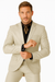 Mens Bone Slim Fit Faux Leather Suit – 1 Button Notch Lapel