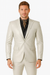 Mens Bone Slim Fit Faux Leather Suit – 1 Button Notch Lapel
