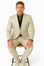 Mens Bone Slim Fit Faux Leather Suit – 1 Button Notch Lapel