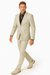 Mens Bone Slim Fit Faux Leather Suit – 1 Button Notch Lapel