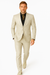 Mens Bone Slim Fit Faux Leather Suit – 1 Button Notch Lapel