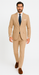 Mens "Bronze - Tan Pinstripe - Camel" Double Breasted Pinstripe Suit - Flat Front Pant