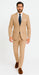 Mens "Bronze - Tan Pinstripe - Camel" Double Breasted Pinstripe Suit - Flat Front Pant