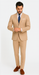Mens "Bronze - Tan Pinstripe - Camel" Double Breasted Pinstripe Suit - Flat Front Pant