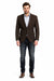 Men’s Brown 2 Button Dress Casual Blazer with Notch Lapel, Fashion Sport Coat