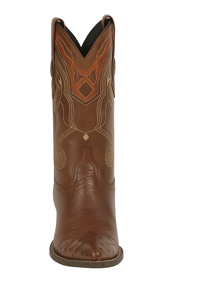 Men's Wild West Smooth Ostrich Skin 3X Toe Boots 29504-B - Image 4