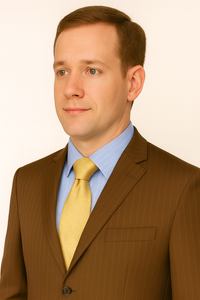 Brown Pinstripe Feel Poly-Rayon Three ~ 3 Buttons Style Suit Pleated Pants