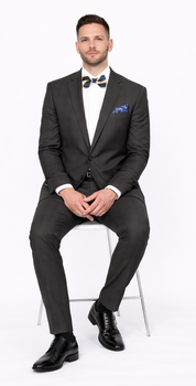 Men's Brown Plaid Slim Fit Suit by Rossiman Rossi – Peak Lapel Jacket & Tapered Pants - Image 4