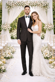 Men's Brown Plaid Slim Fit Suit by Rossiman Rossi – Peak Lapel Jacket & Tapered Pants - Image 7