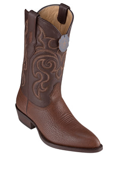 Brown Sharkskin Cowboy Boots J-Toe