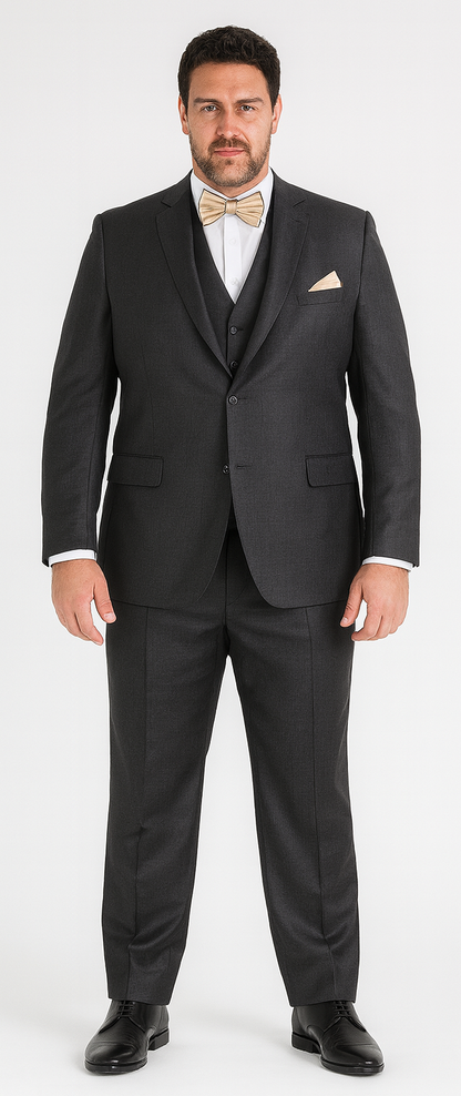 Vitali Brand Suits - Men's  Brown Slim Fit Sharkskin Shiny Vested 3 Piece Suit