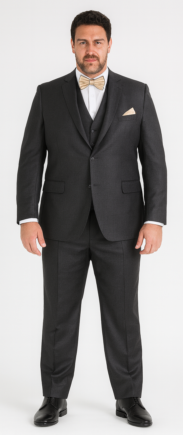 Vitali Brand Suits - Men's  Brown Slim Fit Sharkskin Shiny Vested 3 Piece Suit