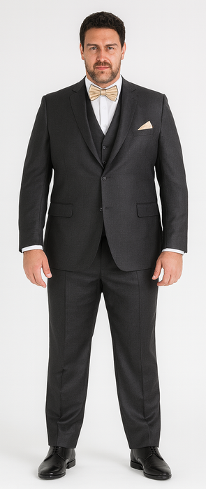 Vitali Brand Suits - Men's  Brown Slim Fit Sharkskin Shiny Vested 3 Piece Suit