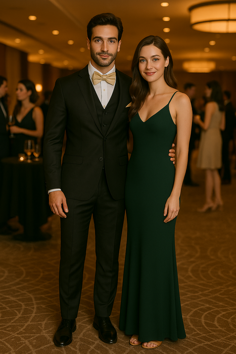 Vitali Brand Suits - Men's  Brown Slim Fit Sharkskin Shiny Vested 3 Piece Suit