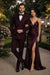 Men's Designer Double Breasted Wool Suit in Burgundy