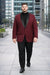 Mens Big and Tall Blazer - Burgundy Plus Size Tuxedo Jacket