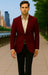 Men'S Burgundy ~ Maroon ~ Wine Fashion Imported Suit